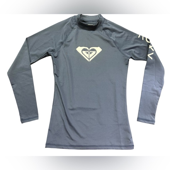 ROXY womens whole hearted long sleeve sun protection swim shirt XS beachwear NWT - Picture 2 of 8